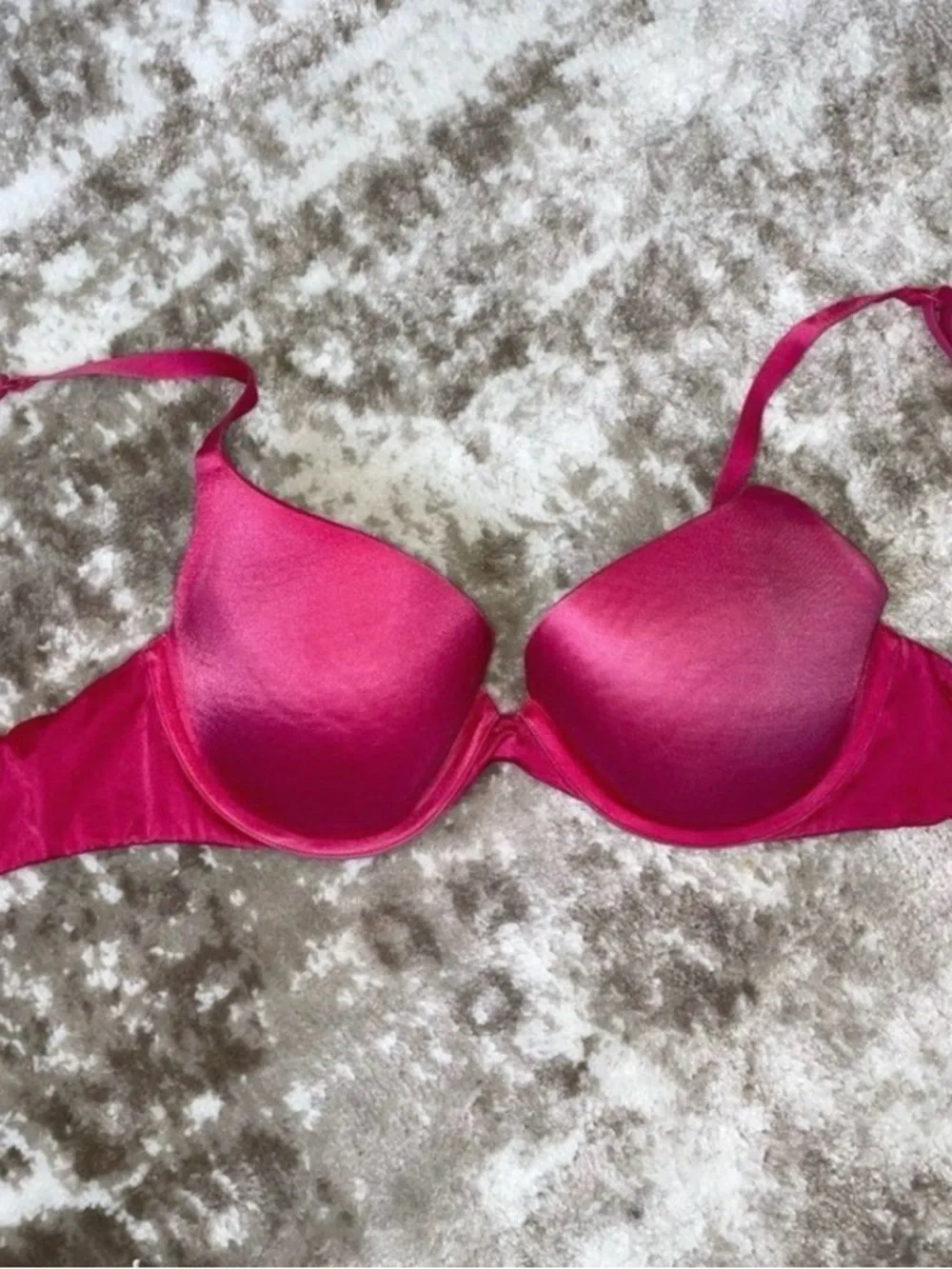 Victoria's Secret Satin Push-Up Bra in Hot Pink semi padded 36D FUSCHIA